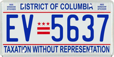 DC license plate EV5637