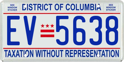 DC license plate EV5638