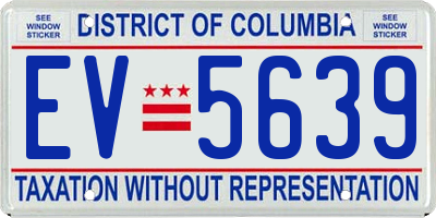 DC license plate EV5639
