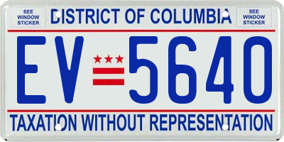 DC license plate EV5640