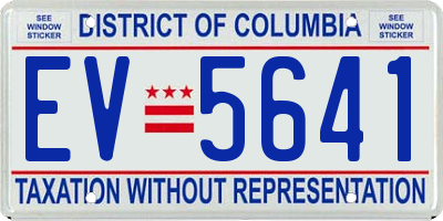 DC license plate EV5641