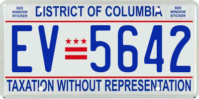 DC license plate EV5642