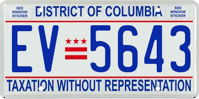 DC license plate EV5643