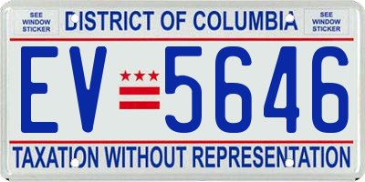 DC license plate EV5646