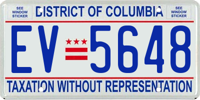 DC license plate EV5648