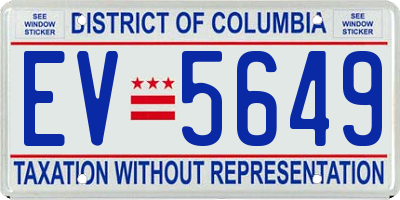 DC license plate EV5649