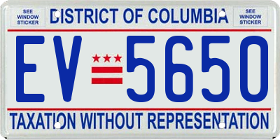 DC license plate EV5650