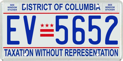 DC license plate EV5652