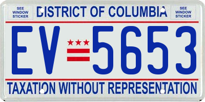 DC license plate EV5653