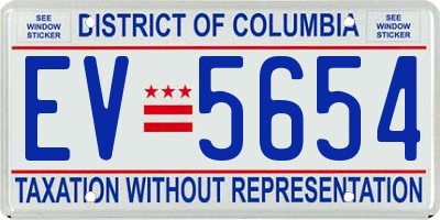 DC license plate EV5654