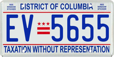 DC license plate EV5655