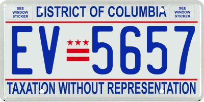 DC license plate EV5657