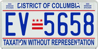 DC license plate EV5658