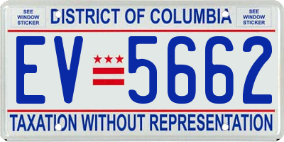 DC license plate EV5662