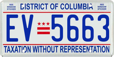DC license plate EV5663