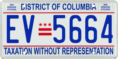 DC license plate EV5664