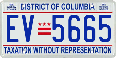 DC license plate EV5665