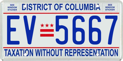 DC license plate EV5667