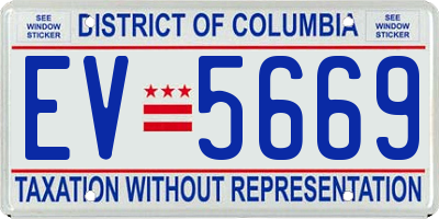 DC license plate EV5669