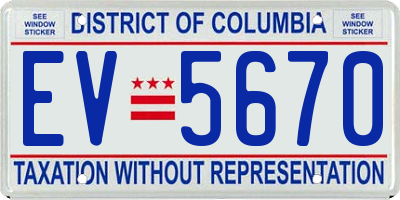 DC license plate EV5670