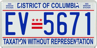 DC license plate EV5671