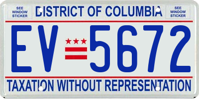 DC license plate EV5672