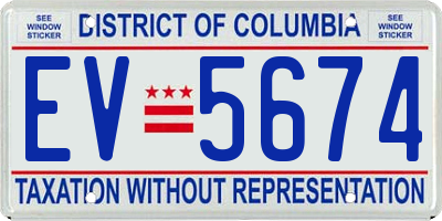 DC license plate EV5674