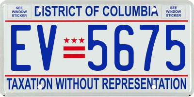 DC license plate EV5675