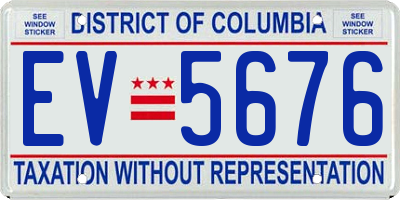DC license plate EV5676