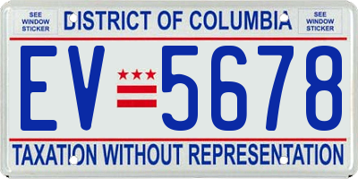 DC license plate EV5678