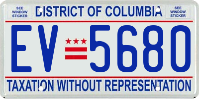 DC license plate EV5680