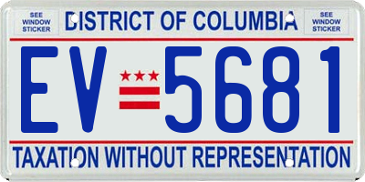 DC license plate EV5681