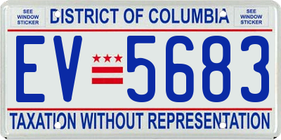 DC license plate EV5683