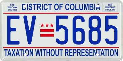 DC license plate EV5685