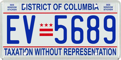 DC license plate EV5689
