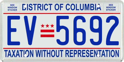 DC license plate EV5692