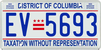 DC license plate EV5693