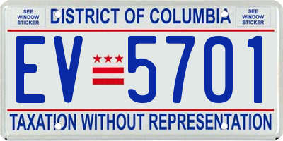 DC license plate EV5701