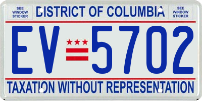 DC license plate EV5702