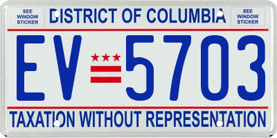 DC license plate EV5703