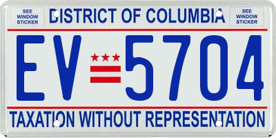 DC license plate EV5704