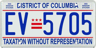 DC license plate EV5705