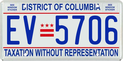 DC license plate EV5706
