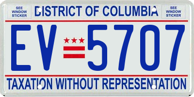 DC license plate EV5707