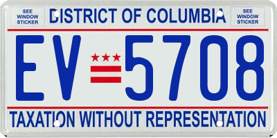 DC license plate EV5708