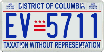 DC license plate EV5711