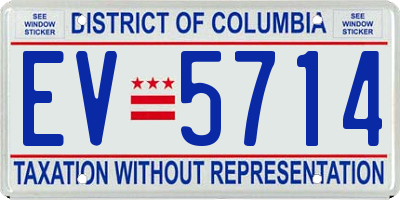 DC license plate EV5714