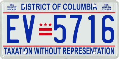 DC license plate EV5716