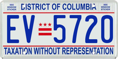 DC license plate EV5720