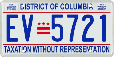 DC license plate EV5721